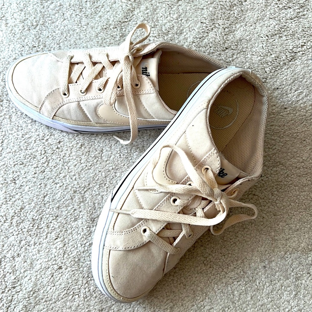 Cream Nike women’s slip on sneakers size 9